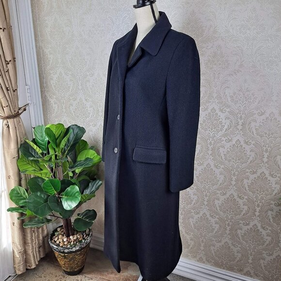 Jason Kole Women's Size 8P Black Long Coat Winter Trench Coat 100% Wool EUC - Picture 6 of 14